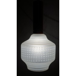 Mooi vintage hanglampje - glas met koper