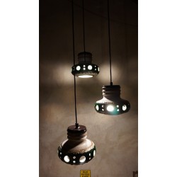 Mooie keramieken hanglamp - Herda - groen