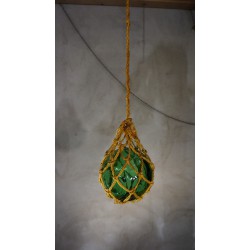 Mooie hangkruik in touw - groen glas