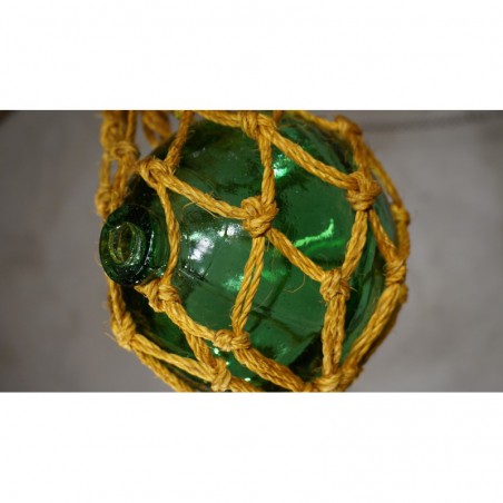 Mooie hangkruik in touw - groen glas