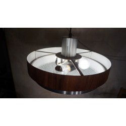 Prachtige vintage design hanglamp - houtfineer