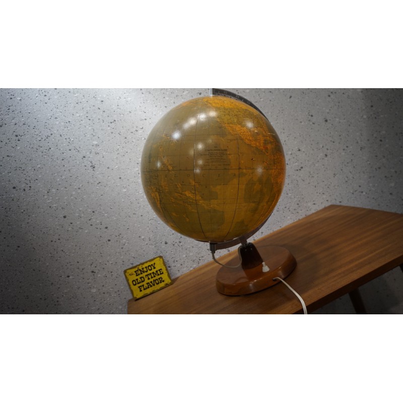 Bijzondere glazen wereldbol - staatkundige globe - 60s