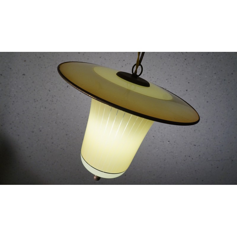 Bijzonder mooie vintage glazen hanglamp