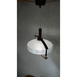 Prachtige vintage hanglamp - hout - glas