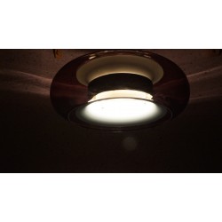 Prachtige vintage design hanglamp - metaal - glazen kap