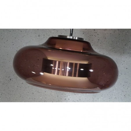 Prachtige vintage design hanglamp - metaal - glazen kap