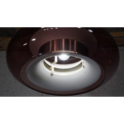 Prachtige vintage design hanglamp - metaal - glazen kap