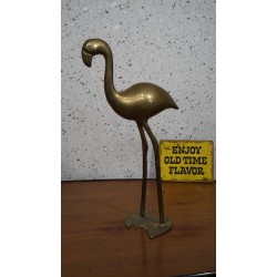 Mooi Flamingo beeldje - koper - messing