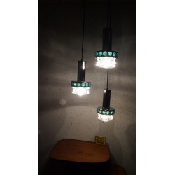 Hele mooie vintage Massive design hanglamp - 3 kelken
