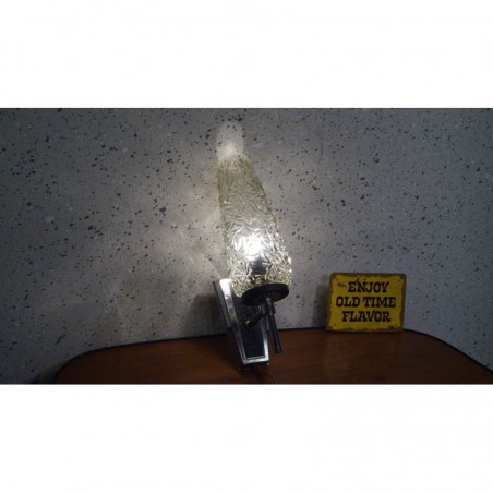 Mooi vintage wandlampje - metaal glas