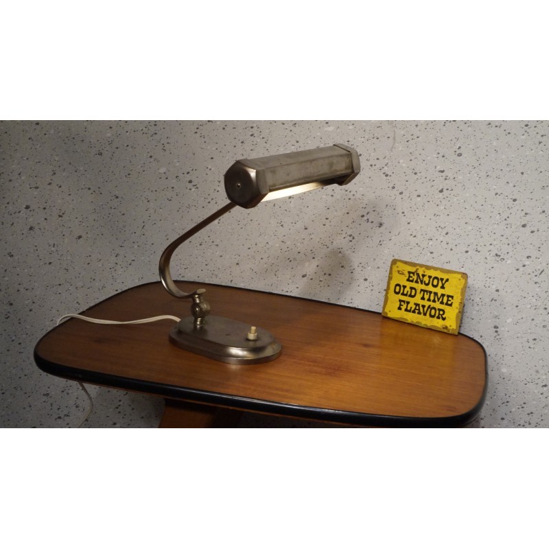 Stijlvolle Art Deco tafellamp - bureaulamp - chroom