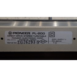 Pioneer PL-200 Direct Drive stereo platenspeler