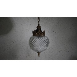 Prachtige vintage hanglamp met glazen bol