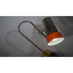 Prachtige vintage design vloerlamp - spot - chroom - oranje