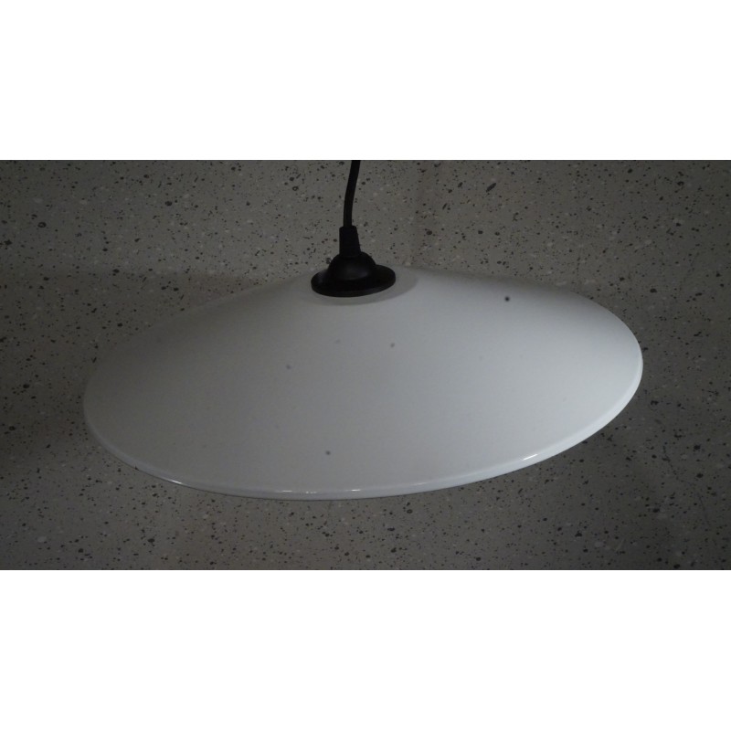 Bijzonder grote emaille hanglampje - wit