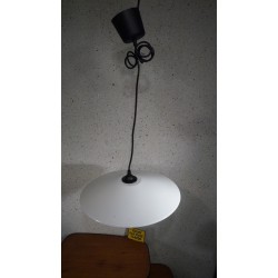 Bijzonder grote emaille hanglampje - wit