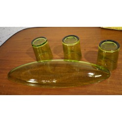 Vintage glaswerk - glaasjes en schaaltje - groen