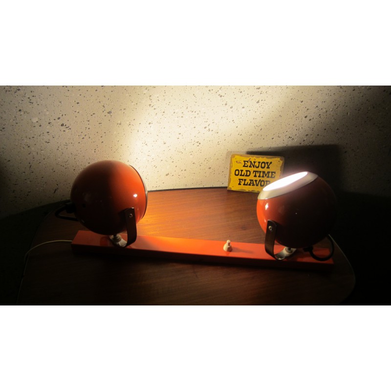 Hele mooie dubbele "eyeball" wandlamp - oranje