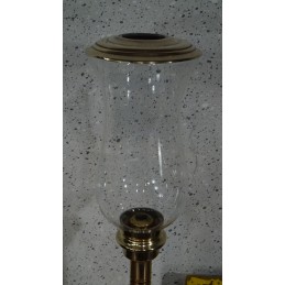 Prachtige kandelaar met windglas - koper