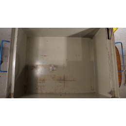 Hele mooie blauwe metalen PTT sorteerdoos - opbergblik