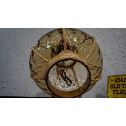 Mooie glazen honinggraat hanglamp met touw