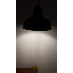 Prachtige industriële emaille hanglamp - zwart