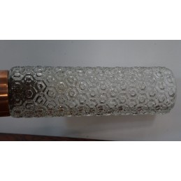 Leuk vintage wandlampje - honinggraat glas