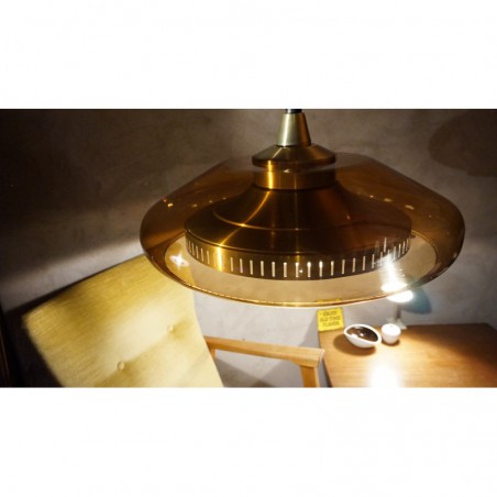 Prachtige vintage hanglamp - plexiglas - aluminium