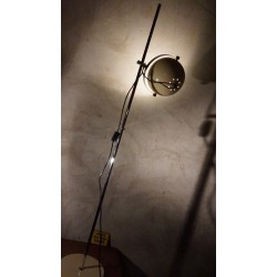 Mooie vintage vloerlamp - bollamp - zandkleur