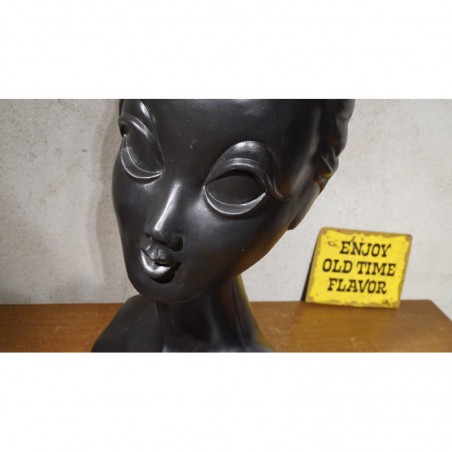 Vintage Twiggy pruikhoofd / pashoofd - zwart