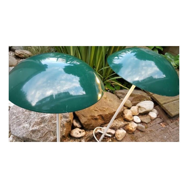Vintage (60s) Tuinverlichting paddestoelen met groene kap